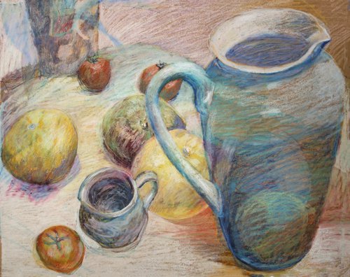 Jug and Fruit by Elizabeth Anne Fox