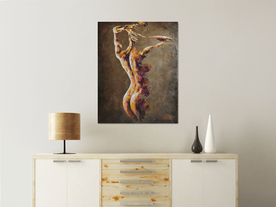 Painting Bather, nude girl naked woman