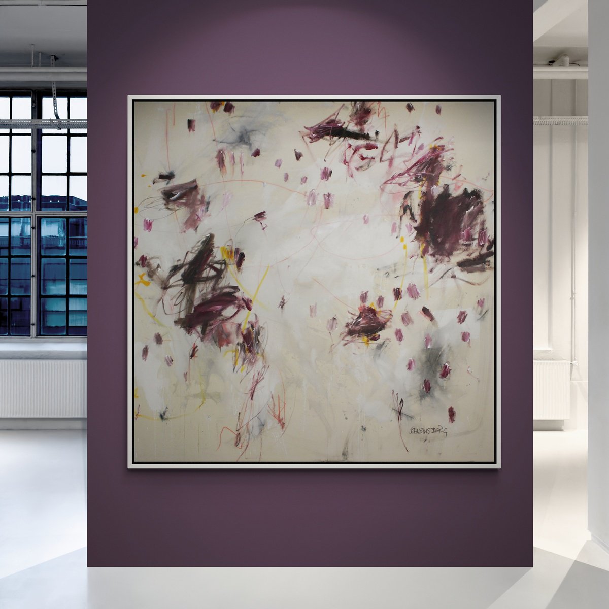 Expressive Abstract Painting By Daniela Schweinsberg, 63 X 63, Promise You Won