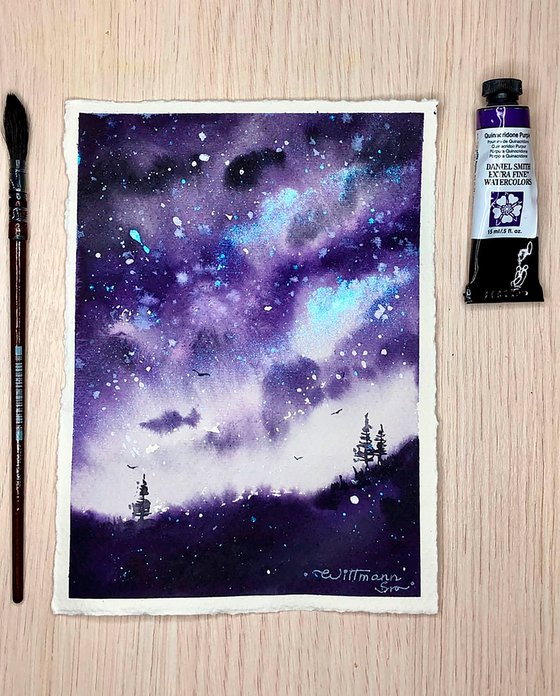 Purple galaxy night.