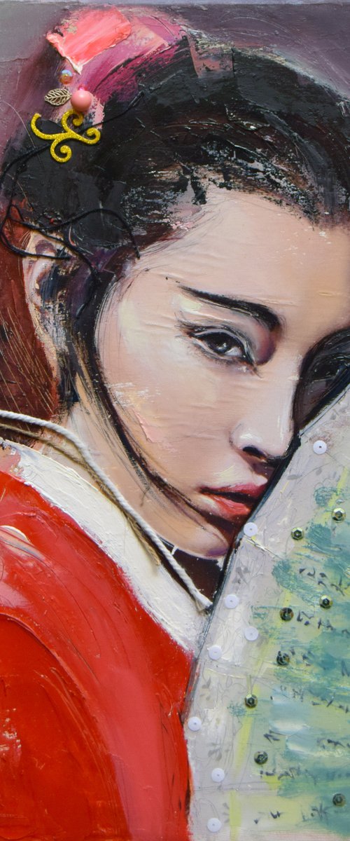 OFFER! Geisha with fan (L'une 77) by Catalin Ilinca