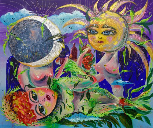 Moon Sun and Rose by Anna Onikiienko