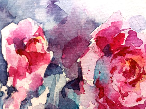 "Scent of roses" original watercolor