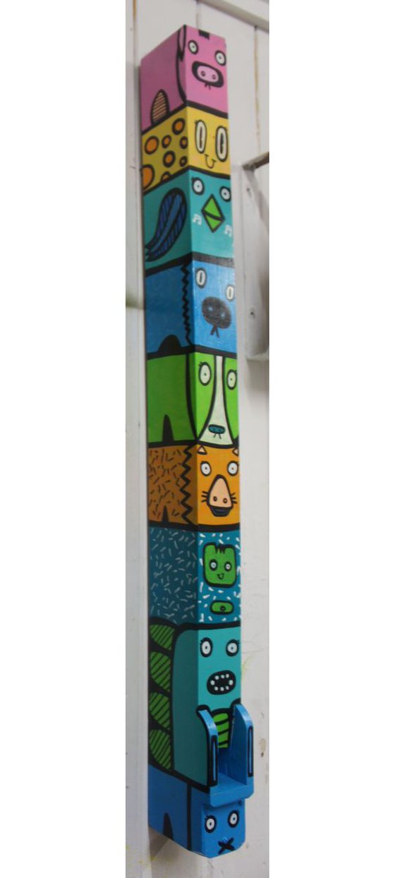 Animal Totem - 90 cm tall painted church organ Pipe