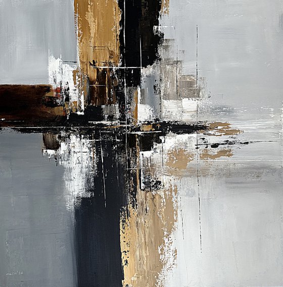 Balanced Axis. Square Contemporary Abstract