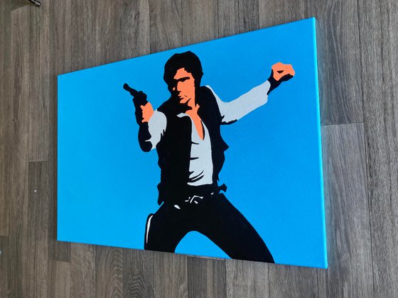 Han Solo Start Wars Original Pop Art Canvas Painting