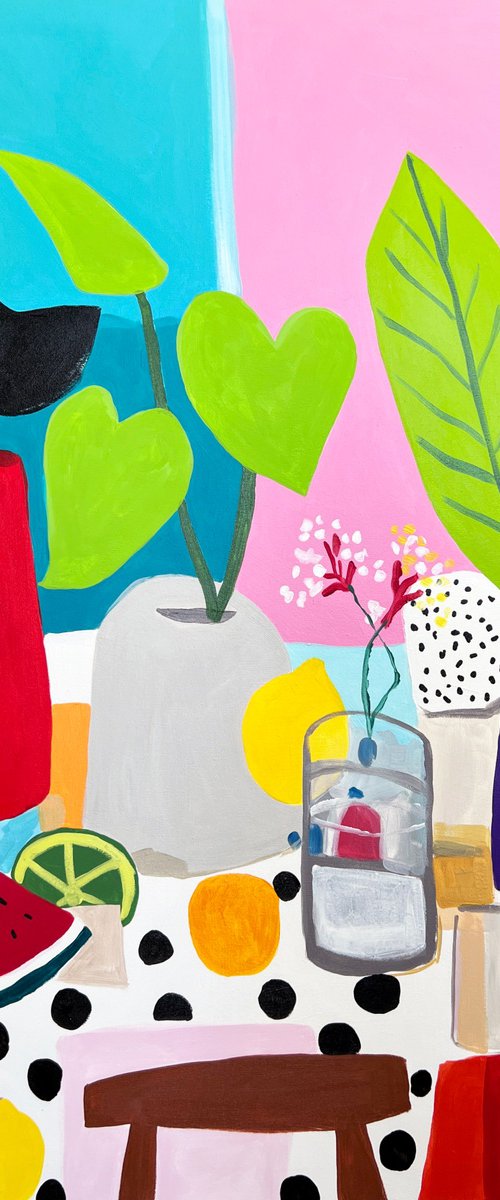 Watermelon Vase Still Life by Sasha Robinson