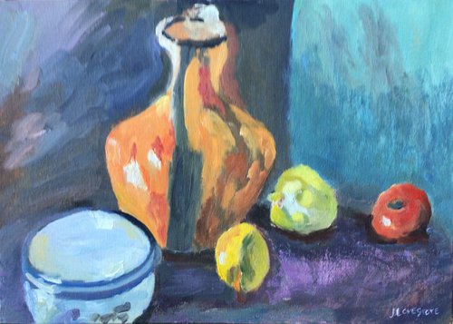 Still life after H Matisse. An original oil painting by Julian Lovegrove Art