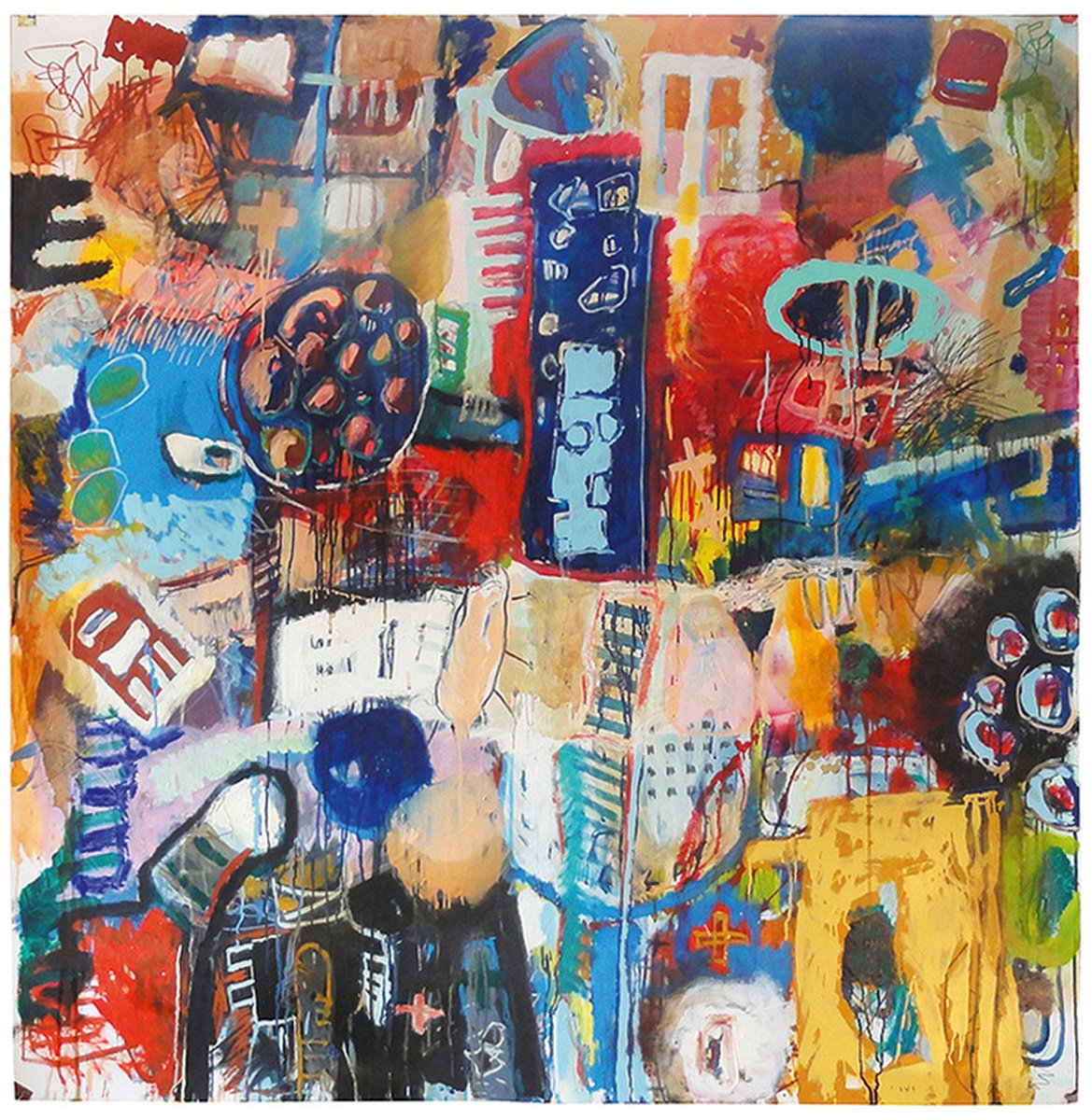 Abstract Painting By Michael Thummrich, 59 X 59", No Title, Original Artwork