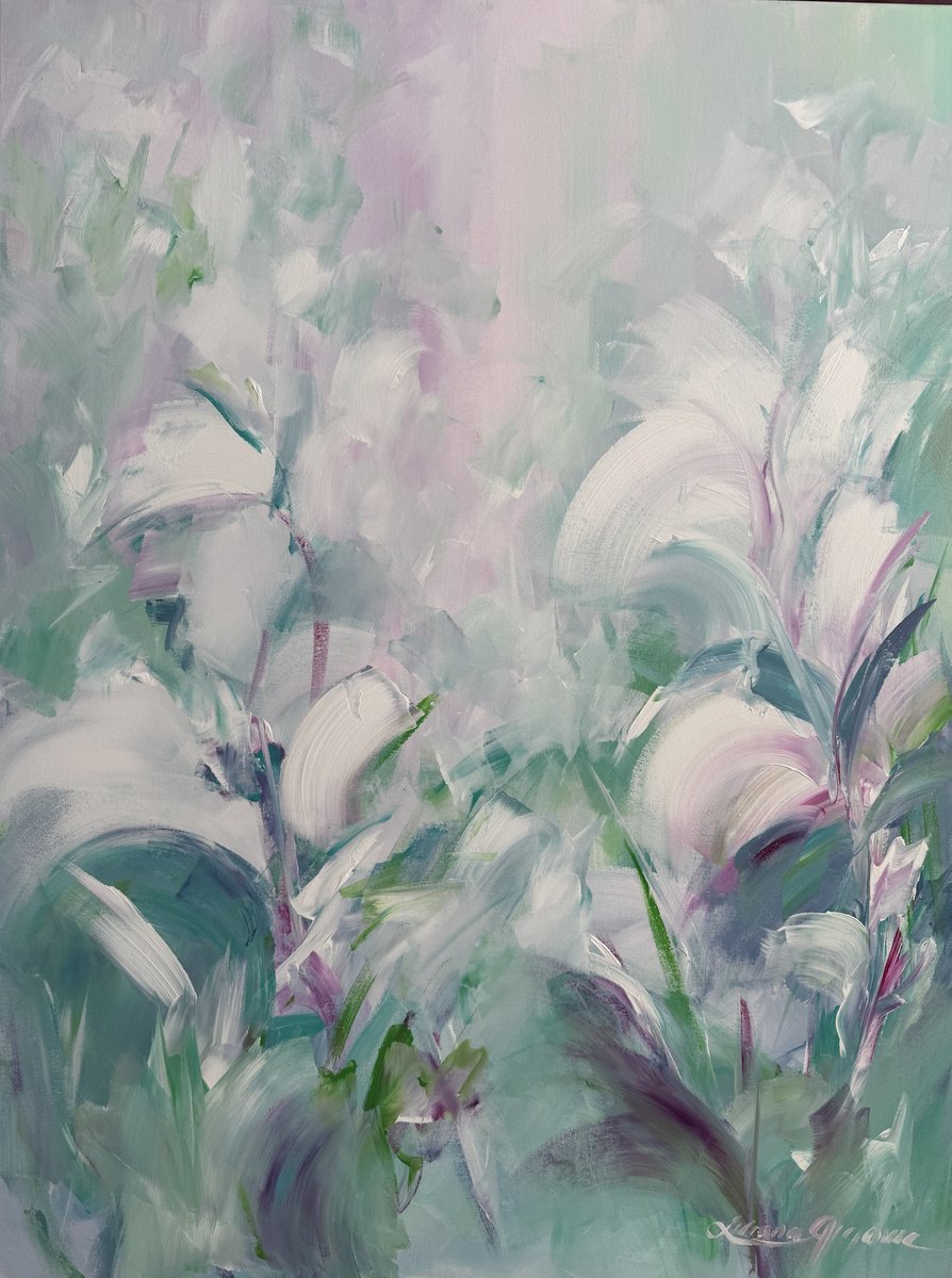 Dreaming Lilies No 2, By Liliana Gigovic, 36 X 48, Artwork For Sale On Artfinder