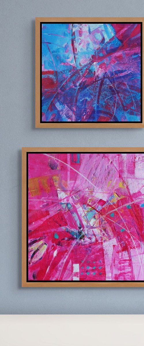 Small Abstract Paintings, Set of Two by Sage Mountain Studio