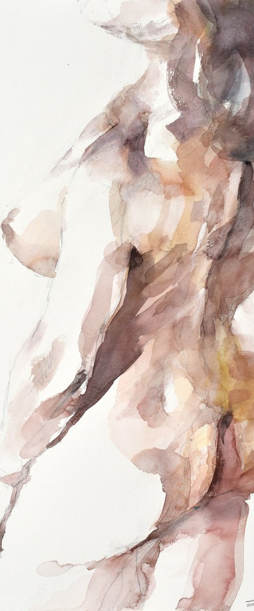 Nude (the  day  after e-day) by Goran Žigolić Watercolors