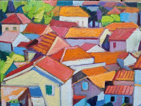 View of the rooftops of Jelsa