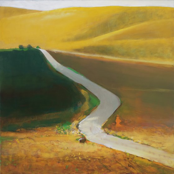 Everlasting hills of hope 30x30 inch 76x76cm by Bo Kravchenko