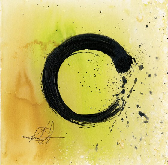 Enso Tranquility 14 - Framed Zen Circle Art by Kathy Morton Stanion