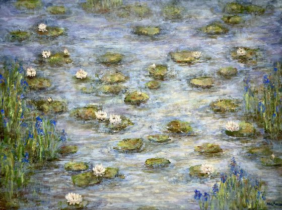 Lilies on a pond