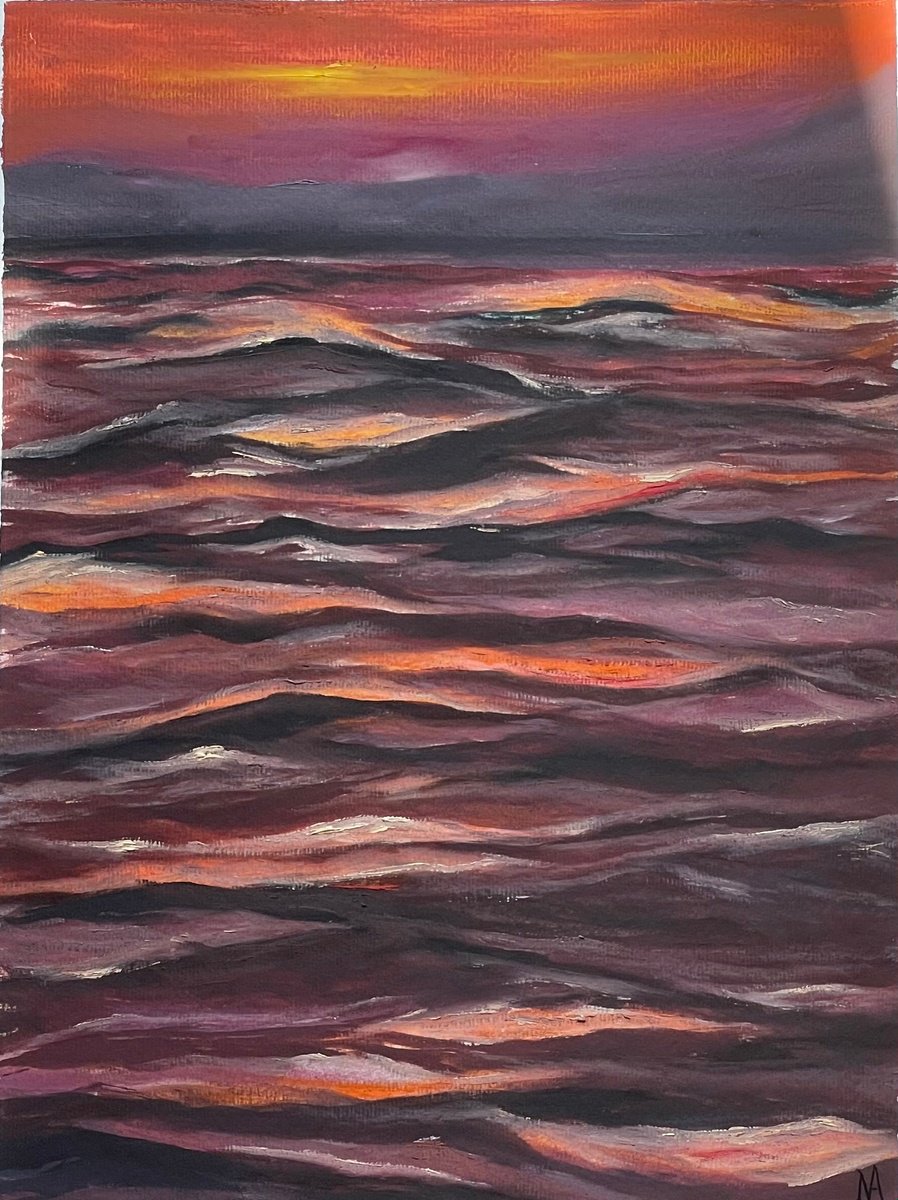 Impressionistic Collage , Sunsets Lights By Anastasiia Novitskaya, 11 X 16, Artwork For Sale On Artfinder