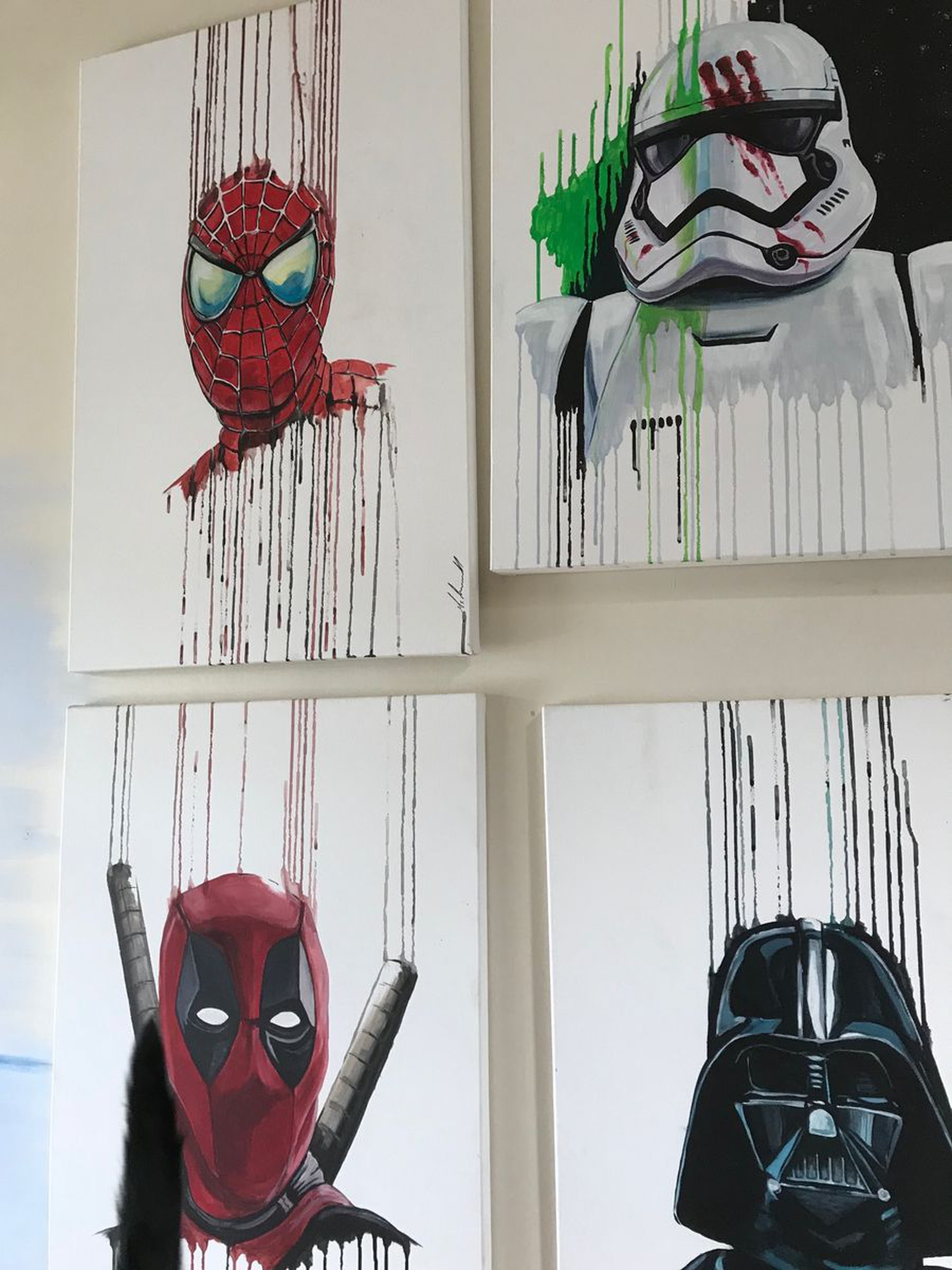 Drop Deadpool 2017 Acrylic Painting By Mr B Artfinder