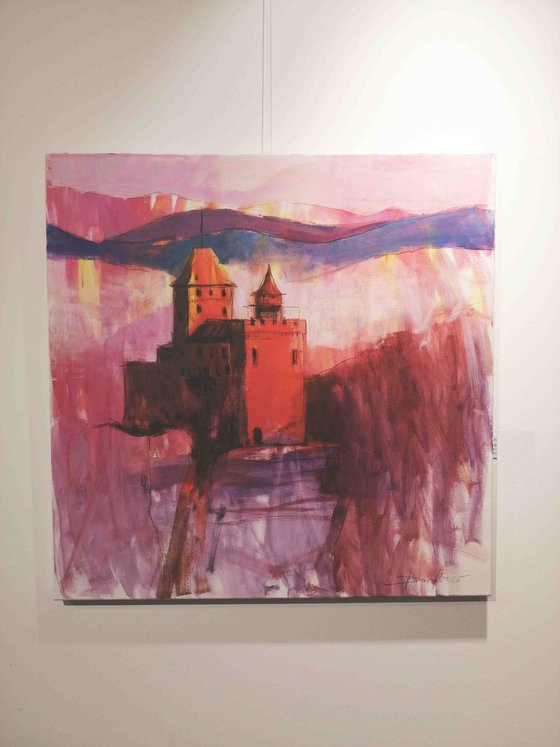 Landschaft Burg Berwarstein Süddeutschland