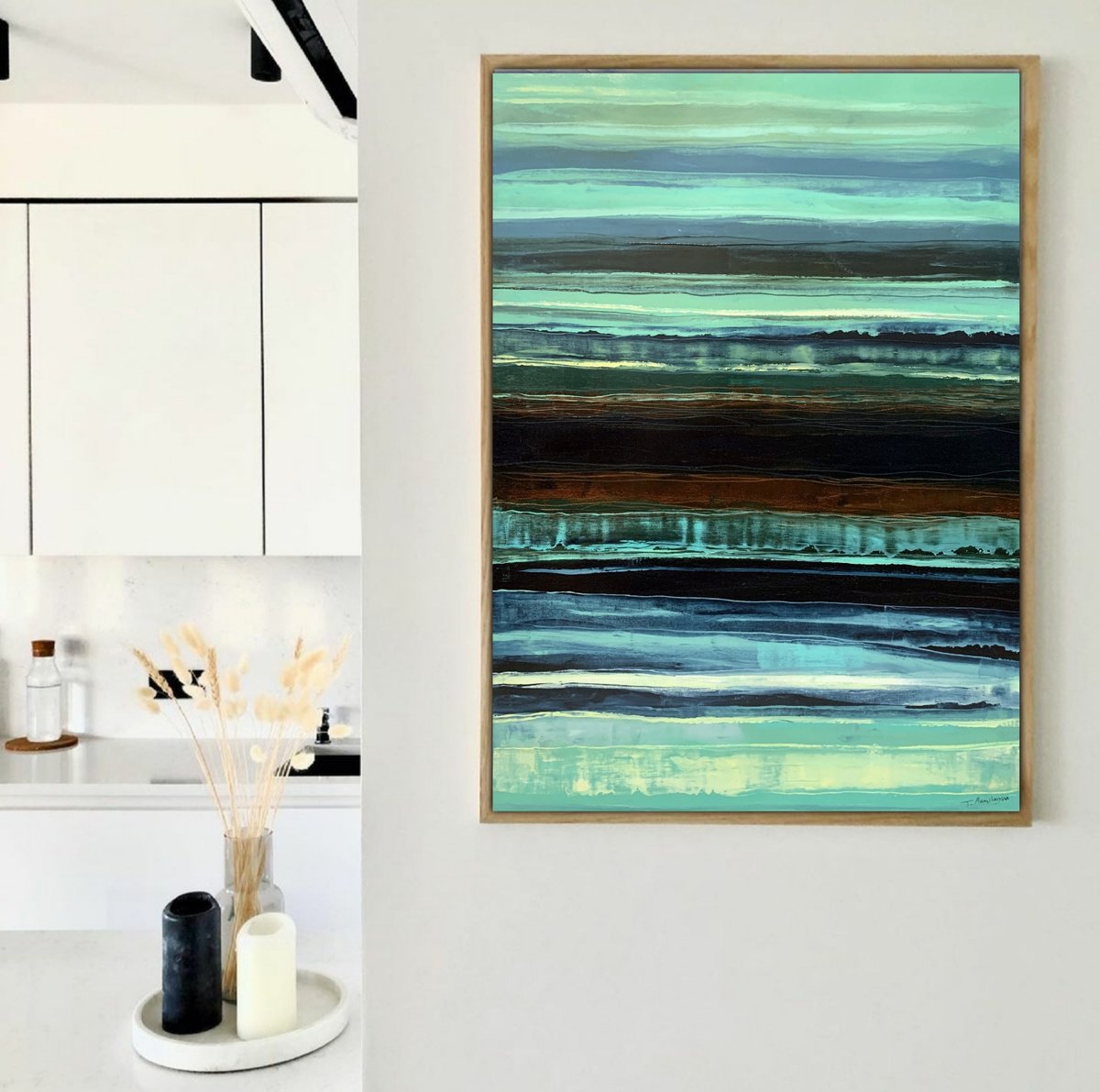 Abstract Oil Painting By Tigran Mamikonyan, 28 X 39", Road A9. 70X100Cm., Original Artwork