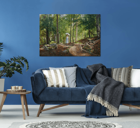 In the forest (Original Oil Painting, 100% Handmade)