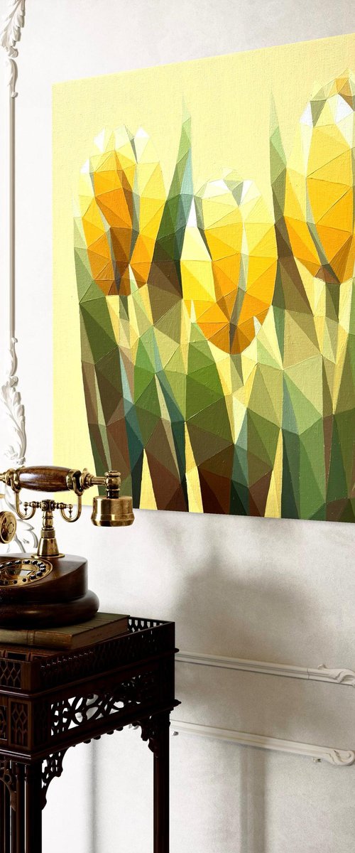 SUNNY YELLOW TULIPS by Maria Tuzhilkina