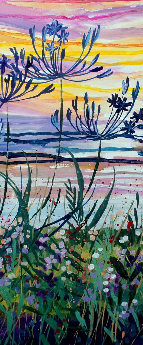 Sunset on Tresco by Julia  Rigby