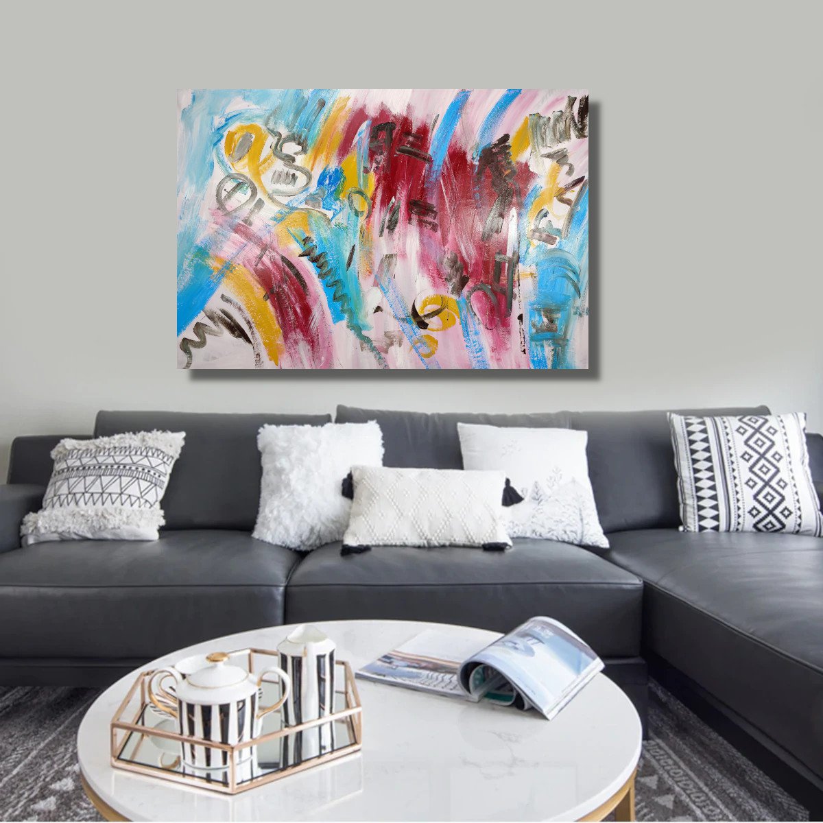 large paintings for living room/extra large painting/abstract Wall Art ...