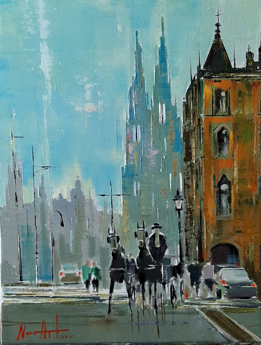 Cityscape (35x45cm, oil painting, ready to hang) by Narek Jaghacpanyan