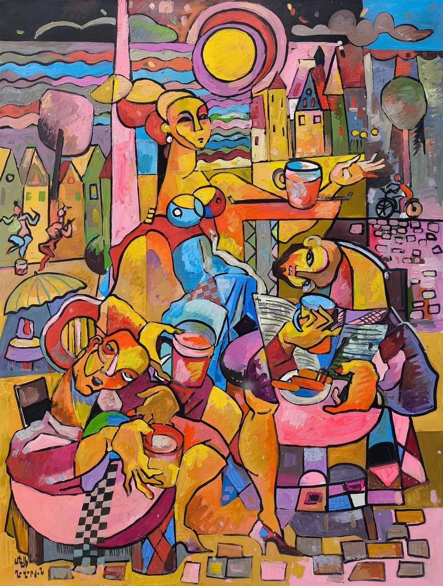 Beer Festival By Meliq Khazaryan, 31 X 41, Artwork For Sale On Artfinder