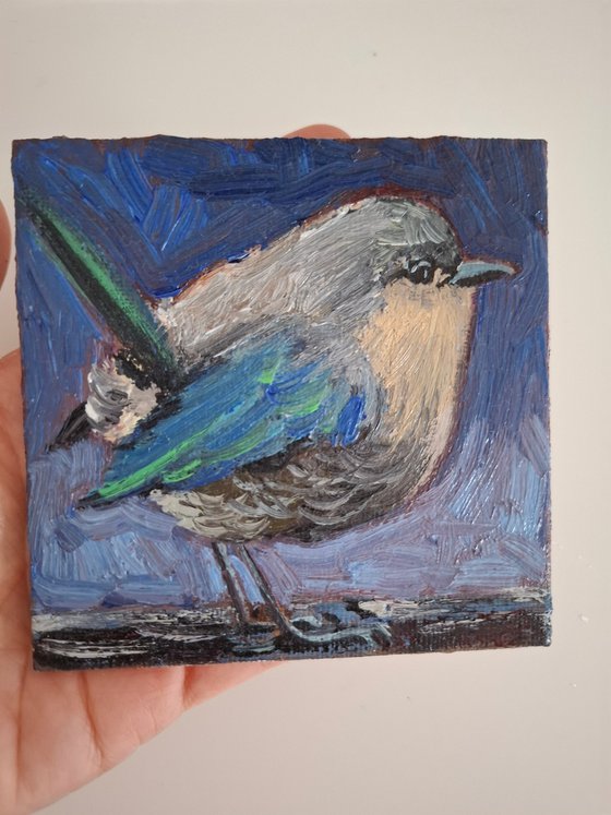 Oil painting "Lovely bird"