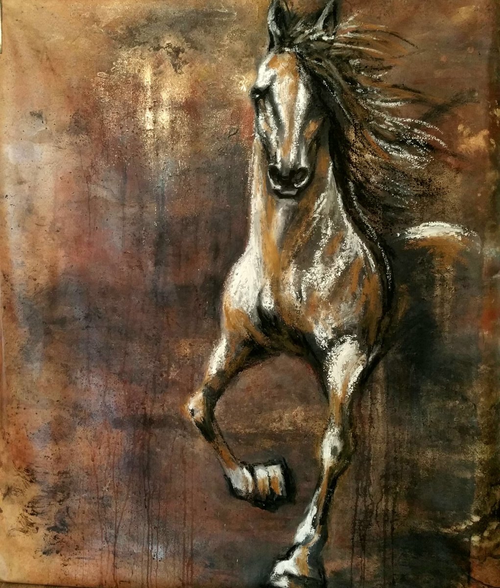 Expressive Animal Painting By Elena Kraft, 33 X 41, D