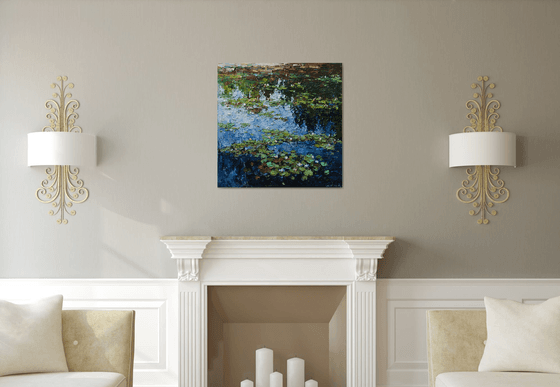 White water Lilies - Original Oil painting