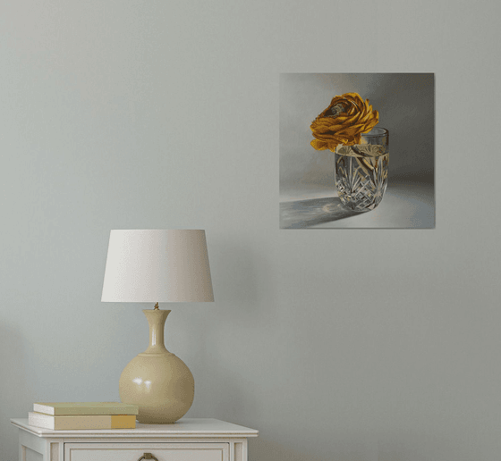 October flower in a glass