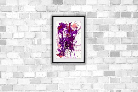 ABSTRACT ARTWORK.#13 - ORIGINAL WATERCOLOUR AND INK ABSTRACT PAINTING.