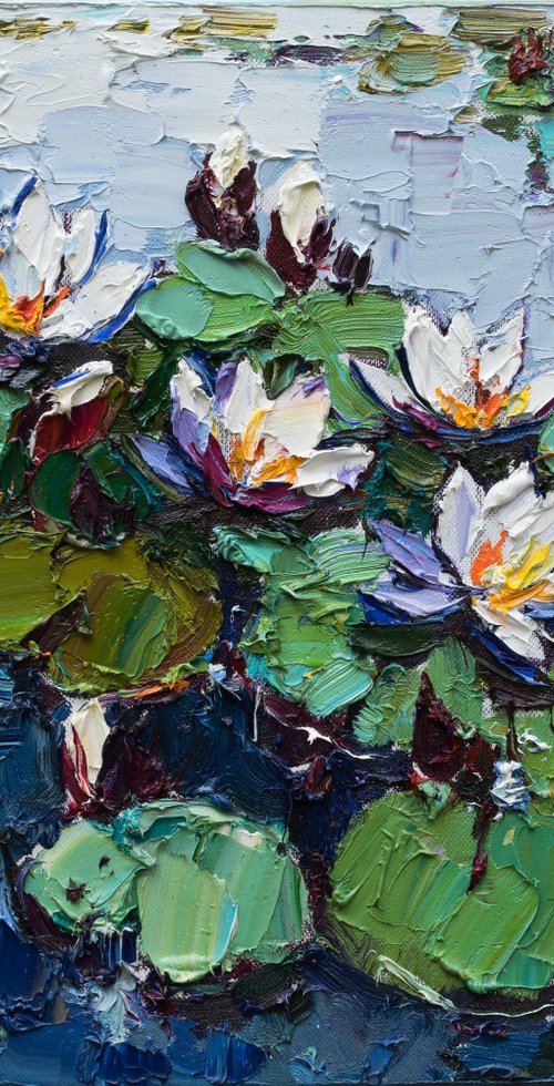 Water lily -  Original Oil painting by Anastasiia Valiulina