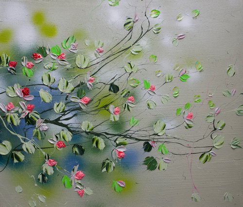 Acrylic floral painting „Flower Talk“ by Anastassia Skopp