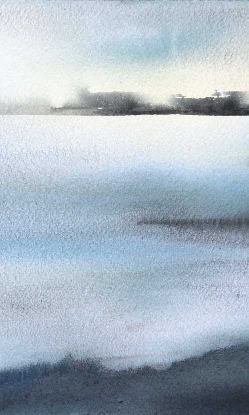 Seascape in watercolour "Calm" by Aimee Del Valle