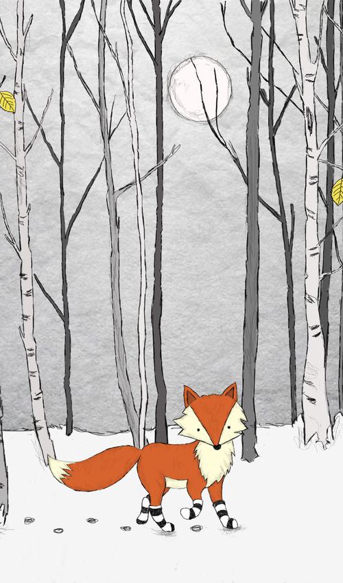 Fox in Socks by Indie Flynn-Mylchreest of MeriLine Art