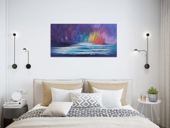 "Chasing Rainbows" - Cornish Seascape, Art, Skyscape