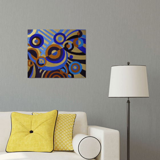 Abstract circles Original Acrylic Artwork 60X50 cm