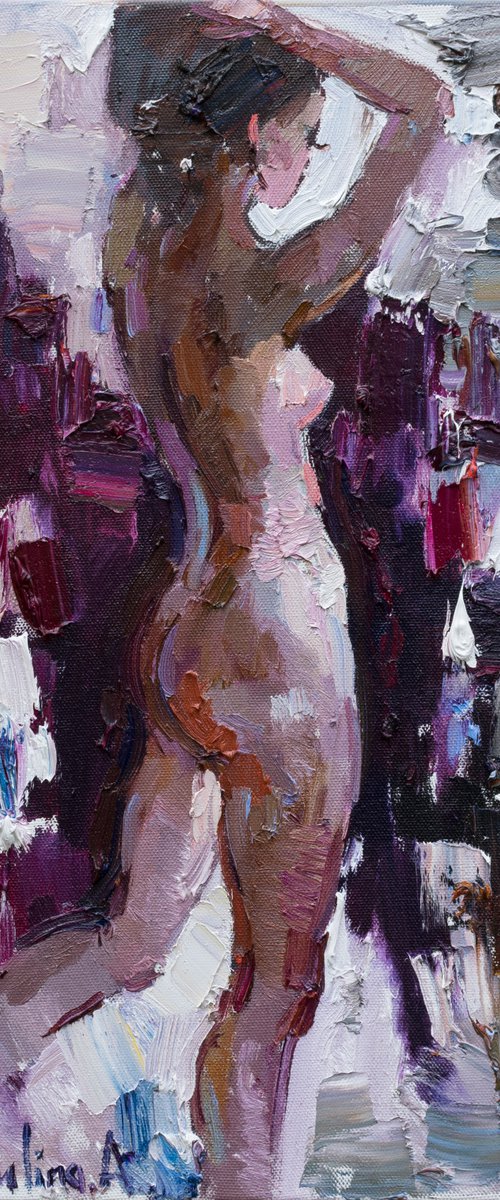 Nude girl oil painting #2 by Anastasiia Valiulina