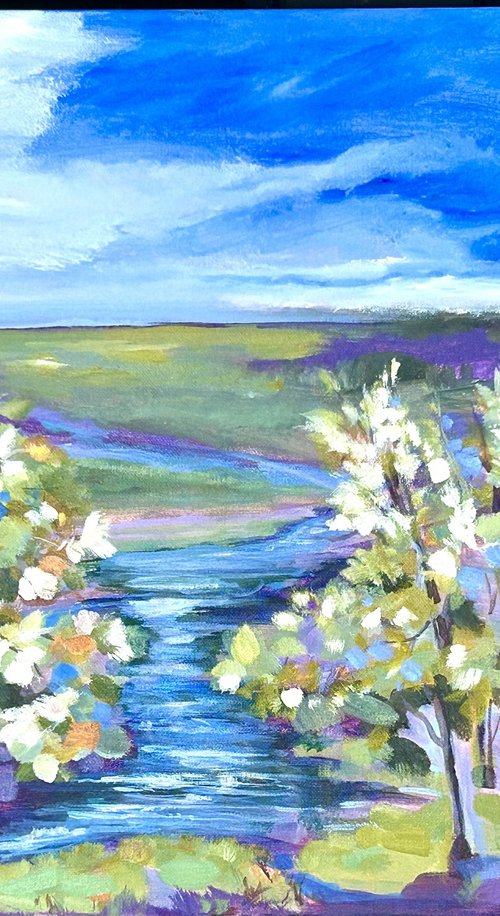 Flowing Stream Changing Sky by Annette Wolters