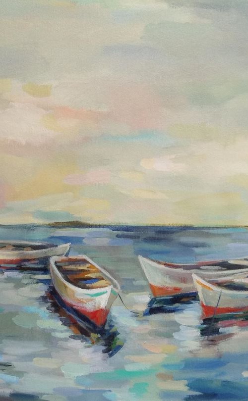 Coastal View - Boats by Silvia  Vassileva