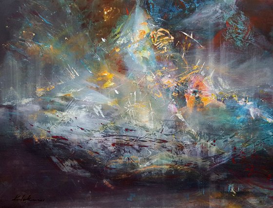 A boat to anastasis  Fantastic fascinating mindscape by O KLOSKA ONEIRIC ART COTATION RISING