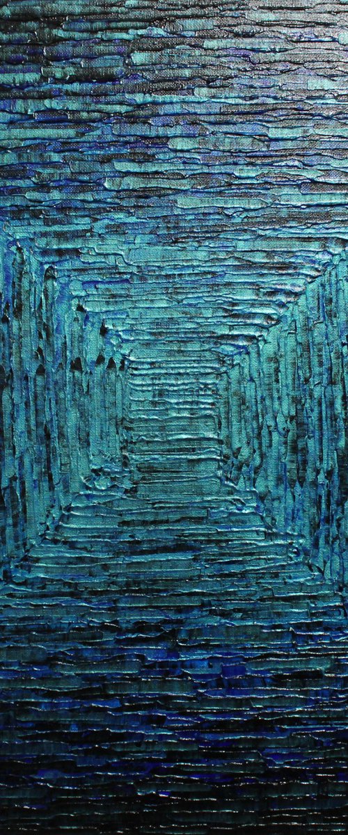 Iridescent blue square gradient by Jonathan Pradillon