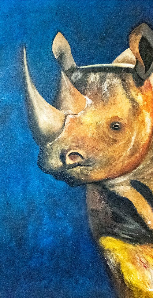 Rhino, Original painting, Ready to hang by WanidaEm by WanidaEm