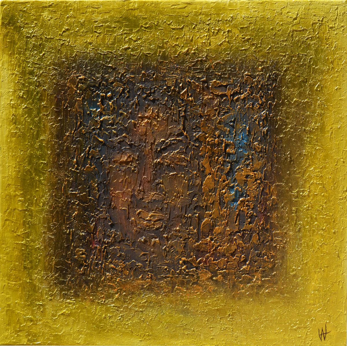 Abstract art - HIDDEN TREASURE - SQUARED TEXTURED ABSTRACT by VANADA ABSTRACT ART