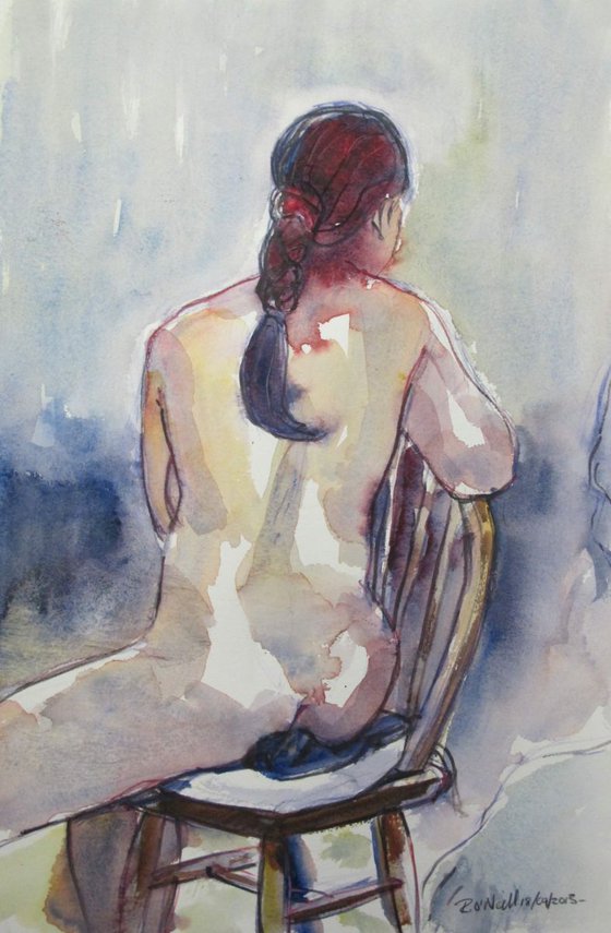 seated female nude