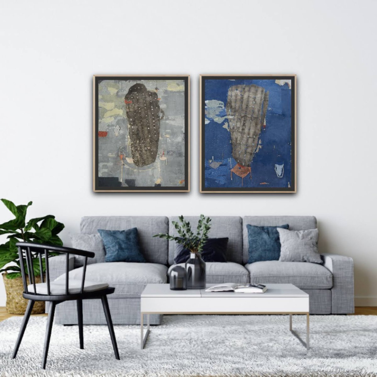 Abstract Collage By Trayana Panayotova, 29 X 36", Ephemeral Still Life Iv, Original Artwork